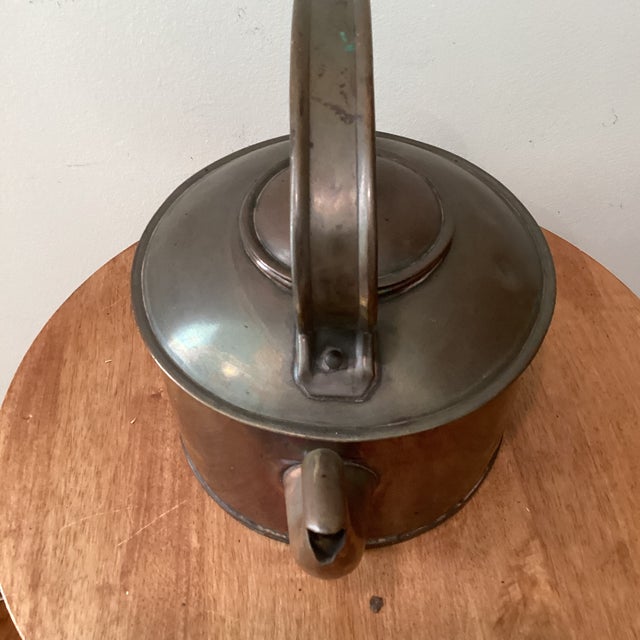 Early 19th Century Rare Early 19th Century Collectible Hand-Hammered English Copper & Brass Tea Kettel For Sale - Image 5 of 12