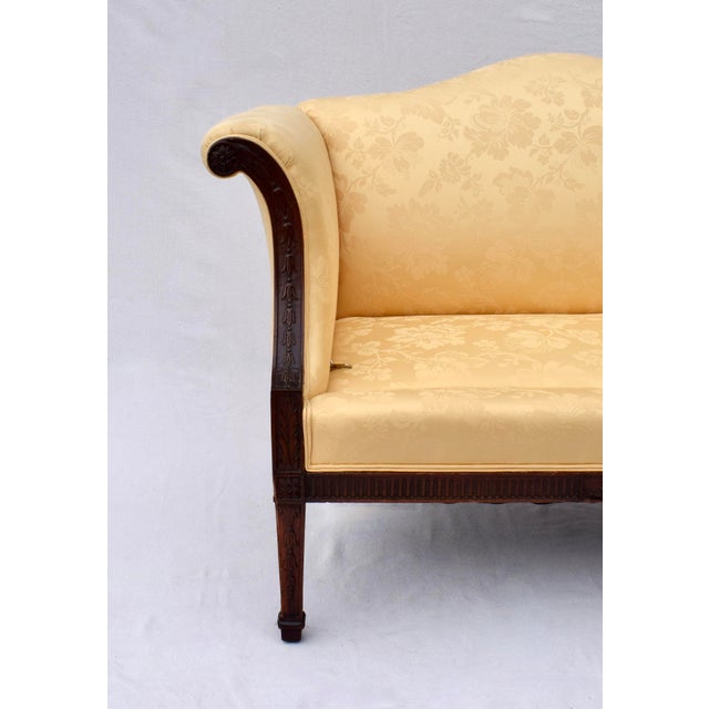 Wood English Chippendale Style Mahogany Camel Back Roll Arm Settee For Sale - Image 7 of 12