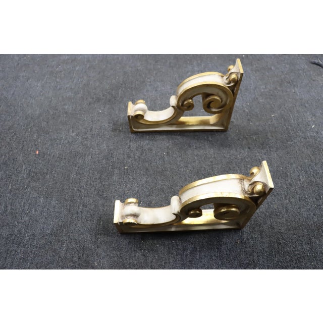 Italian Florentine Shelf Brackets/Pair For Sale - Image 4 of 7