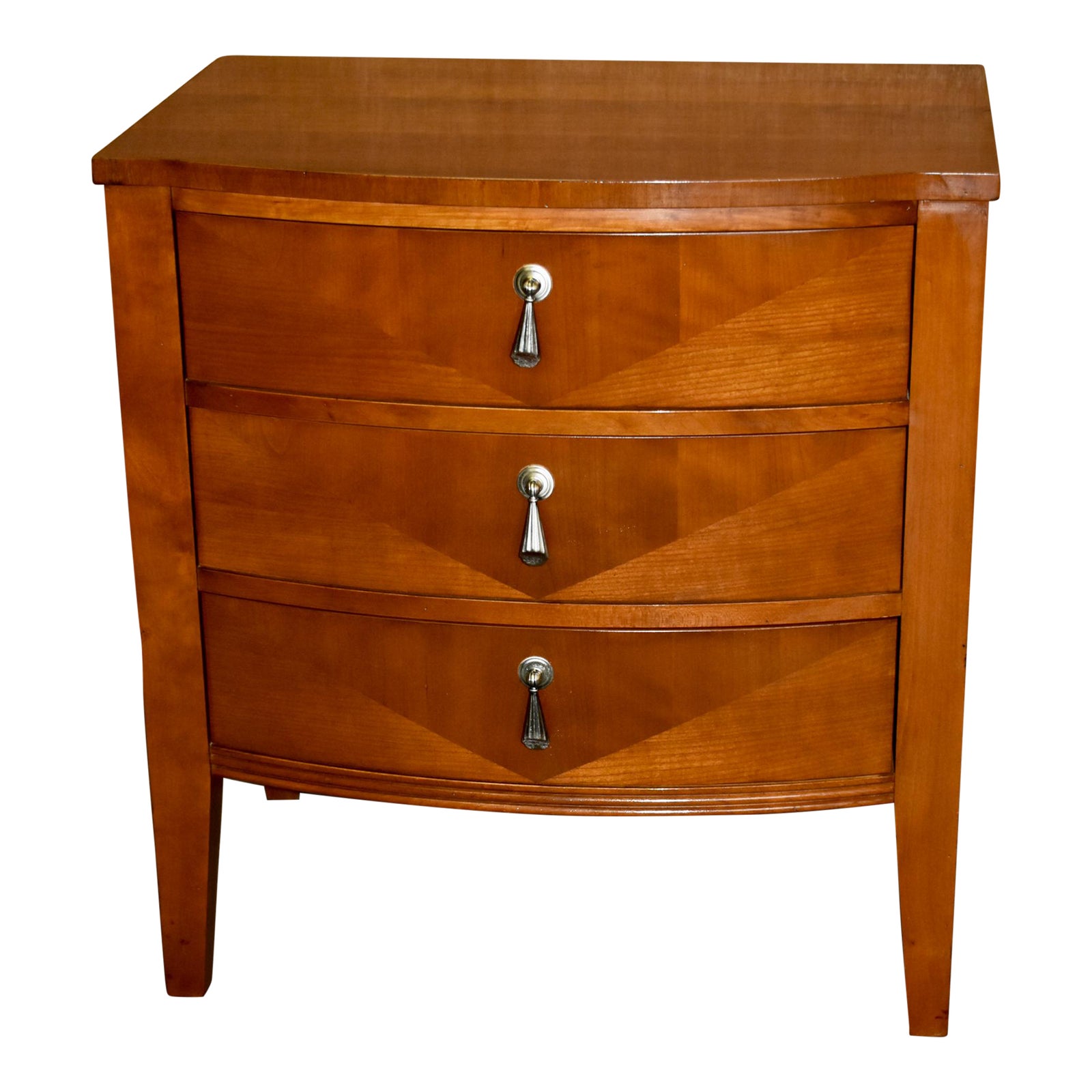 Vintage Ethan Allen Three Drawer Transitional Style Cherry Nightstand