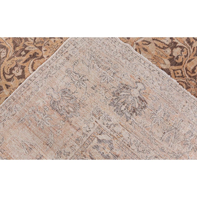Beige Authentic Indian Amritsar Handmade Wool Rug For Sale - Image 8 of 8