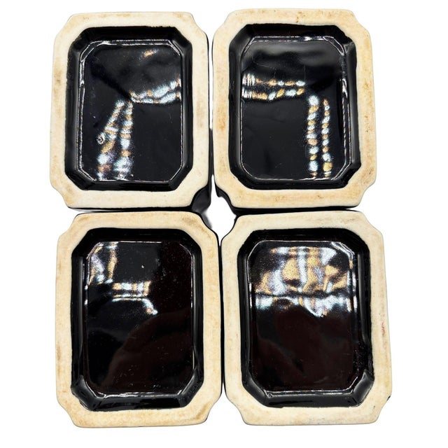 Art Deco 1981 Neo Art Deco Black Bowl, Vase, Shaker, Butter Dish, Kitchen Table Set of 9 For Sale - Image 3 of 17