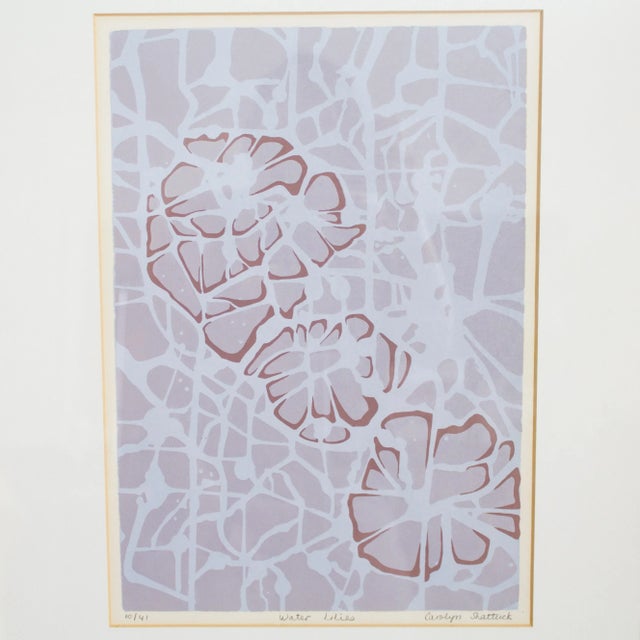 Purple Abstract Water Lilies Print by Carolyn Shattuck | Signed and Numbered For Sale - Image 4 of 9