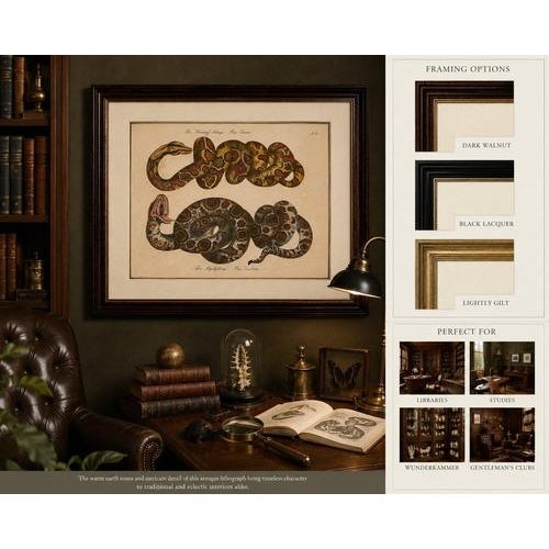 Black Karl Joseph Brodtmann, Boa Constrictor Snake, 1816, Lithograph For Sale - Image 8 of 9