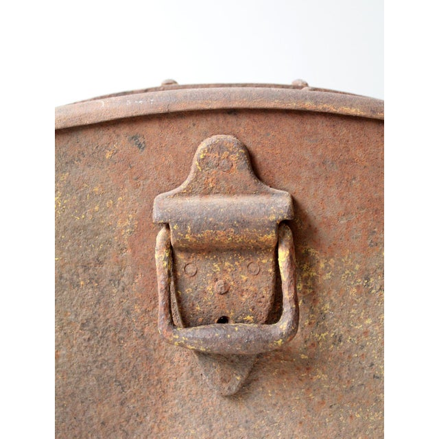 Antique Riveted Iron Trunk For Sale - Image 10 of 14