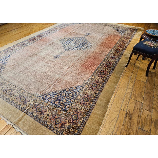 Vintage Persian Malayer Gallery Rug, Hand-Knotted Wool, Geometric Pattern, Rust Red & Navy, 10x15 For Sale - Image 11 of 13