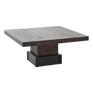 Mid-Century Brutalist Square Coffee Table, France, 1970s For Sale