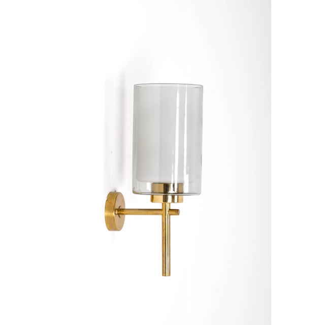 Brass & Glass Wall Lamp, Sweden, 1950s For Sale - Image 6 of 9