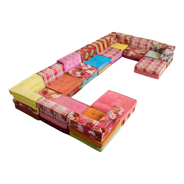Mah Jong 34 Piece Kenzo Missoni Sofa by Hans Hopfer for Roche Bobois For Sale