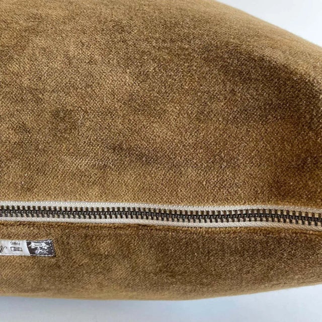 French French Vintage Velvet Pillow in Havane For Sale - Image 3 of 5