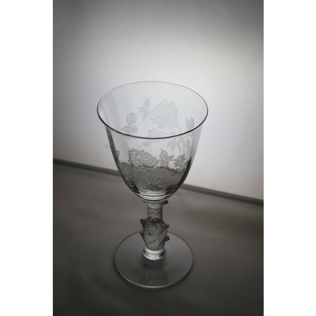 Mid 20th Century Heisey Crystal Glass Etched Rose Pattern Stemware Set of 3 Chairish