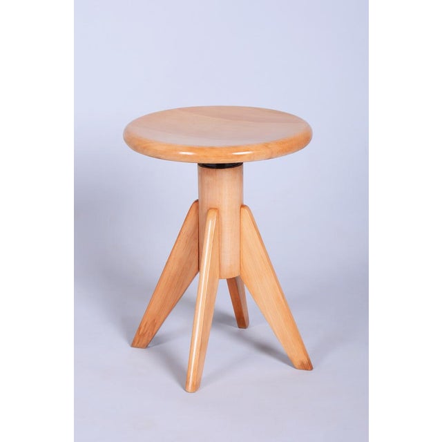 Mid-Century Piano Stool in Beech, Czech, 1940s For Sale - Image 11 of 11