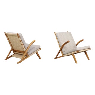 Sculptural Oak Lounge Chairs, Europe, 1960s, Set of 2 For Sale