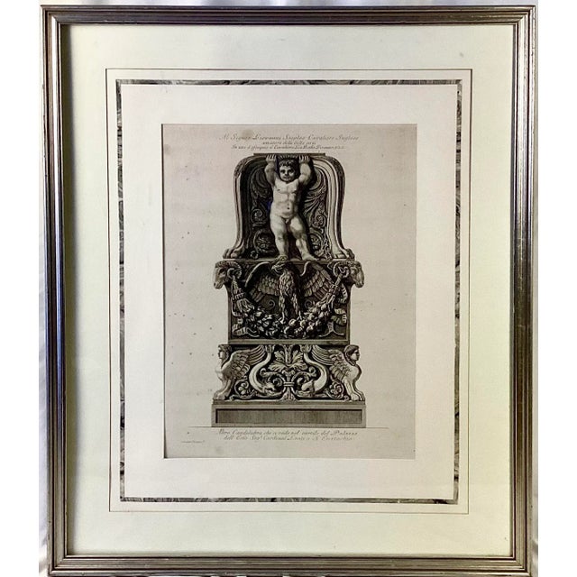 Framed Etching of Ornamental Candelabrum Base by Giovanni Piranesi For Sale - Image 11 of 11