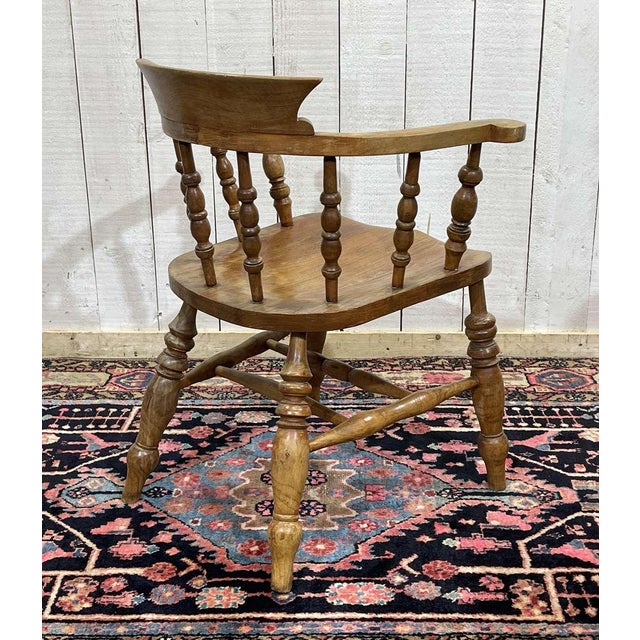Antique English Rustic Armchair in Elm and Beech, 1800s For Sale - Image 6 of 16