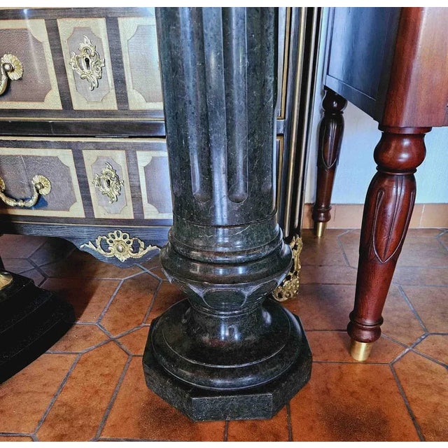 Green Italian Green Marble Column For Sale - Image 8 of 10