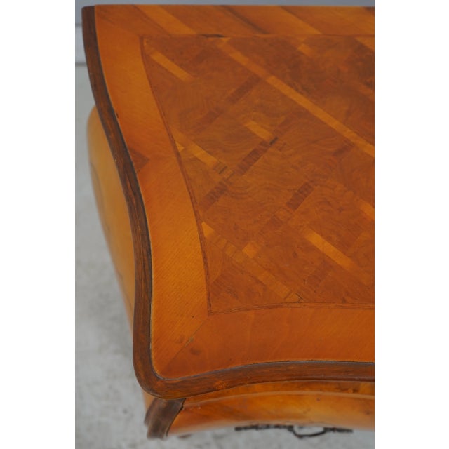 Italian Marquetry Inlaid Bombe Commode Chest For Sale - Image 9 of 18