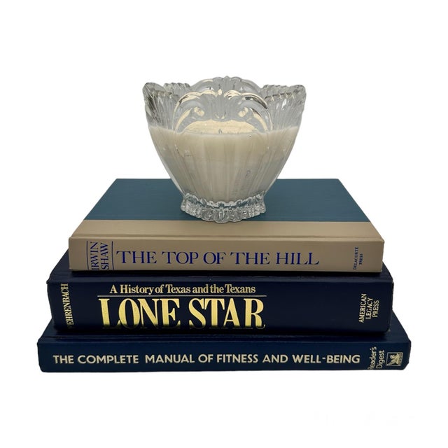 Late 20th Century Vintage Blue Decorative Hardcover Books Set of 3 For Sale - Image 5 of 6