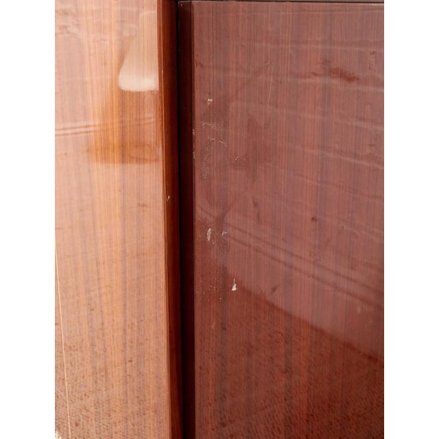 Vintage Italian High-Gloss Wood Three-Door Credenza For Sale - Image 11 of 12