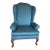 Broyhill American Classic Wingback Chair in Sky Blue Fabric For Sale
