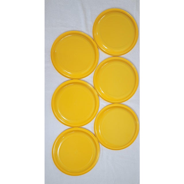 1970's Ingrid Ltd. Chicago Primary Yellow Melamine Dinner Ware - Set of 15 For Sale - Image 11 of 18