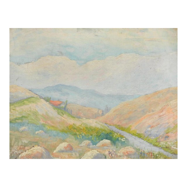Vintage Plein Air Impressionist Continental Landscape Painting For Sale