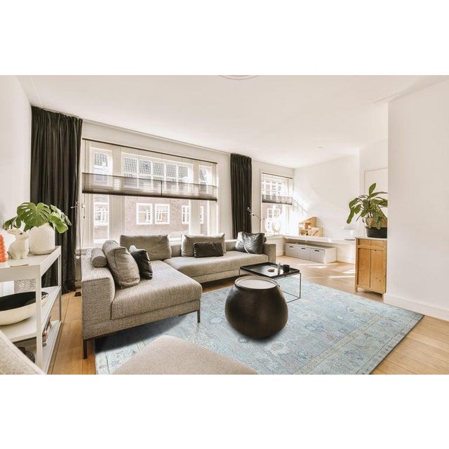 2020s 12x15 Ivory Hand-Knotted Silk Faded Floral Hues Classic Traditional Carpet Rug For Sale - Image 5 of 6