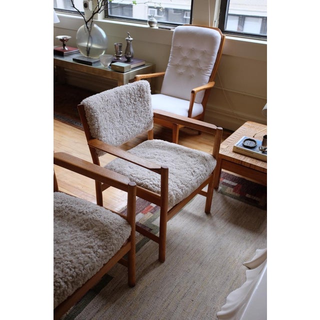 1960s Vintage Sheepskin Armchairs by Alf Svensson - a Pair For Sale - Image 10 of 10