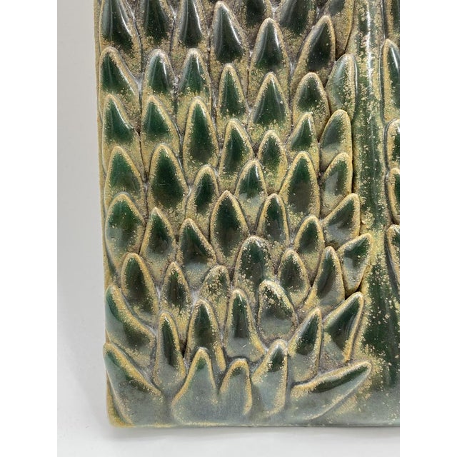 Glazed Ceramic Mural with Scaly Leaf Structure, Germany, 1960s For Sale - Image 9 of 17