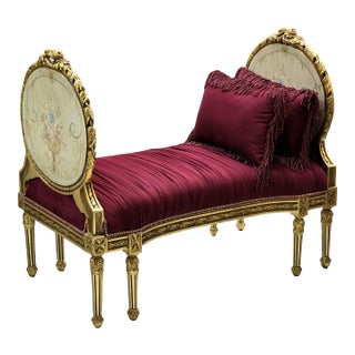 Marquis French Tufted Bench Velvet For Sale