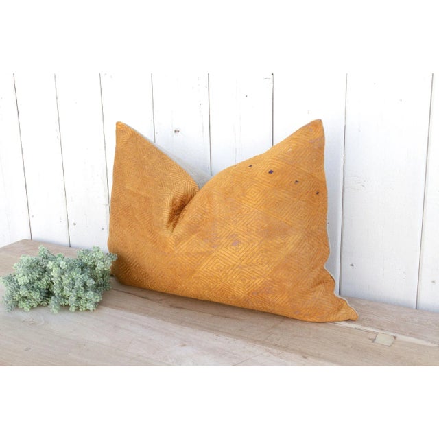 Textile Jarosite Silk Phulkari Pillow For Sale - Image 7 of 10