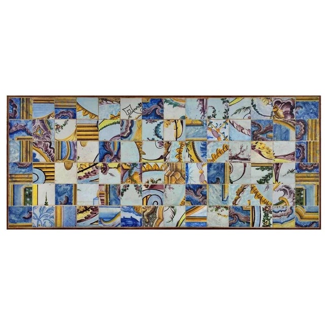 18th Century Portuguese 84-Piece Tile Panel For Sale - Image 4 of 5