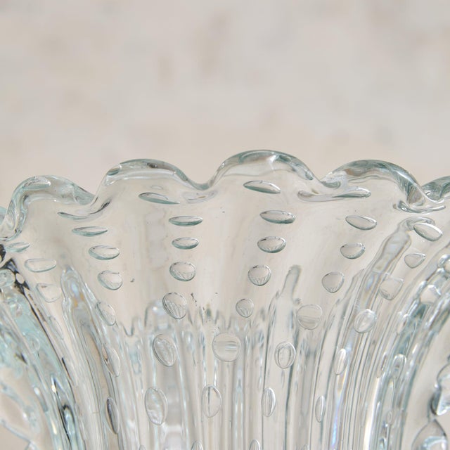 Glass Italian Murano Bullicante Glass Vase Attributed to Barovier & Toso, 1930s For Sale - Image 7 of 11