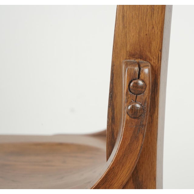 Brown Antique Quarter Sawn Oak Jasper Swivel Desk Chair For Sale - Image 8 of 11