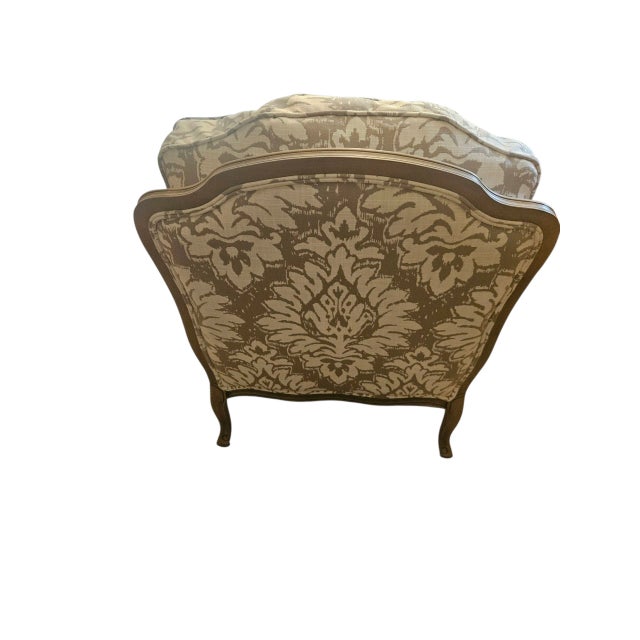Ethan Allen Versailles Bergere Lounge Chair Living Room Armchair Damask Print B For Sale - Image 10 of 15