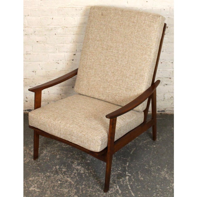 Mid 20th Century Mid-Century Modern Walnut High Back Lounge Chair For Sale - Image 5 of 15