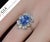 Gia Certified 3.29ct No-Heat Blue Sapphire & Diamond 18k Gold Halo Ring, Size 5.25 For Sale - Image 9 of 16
