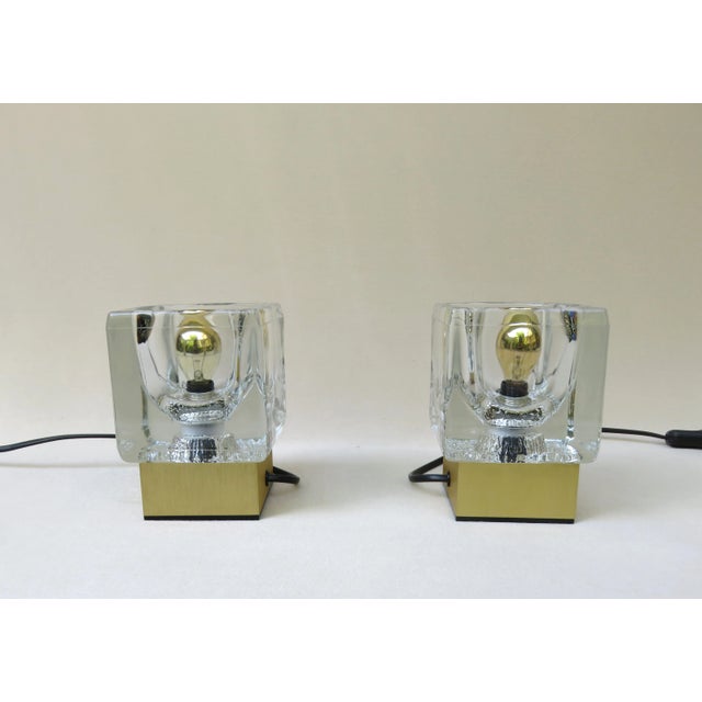 1970s Small Vintage Gold-Colored Anodized Aluminum and Glass Table Lamps from Peill & Putzler, Set of 2 For Sale - Image 5 of 18