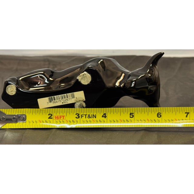 Baccarat Black Bull Figurine Large 6.5" Vintage Crystal Made in France Signed For Sale - Image 11 of 11