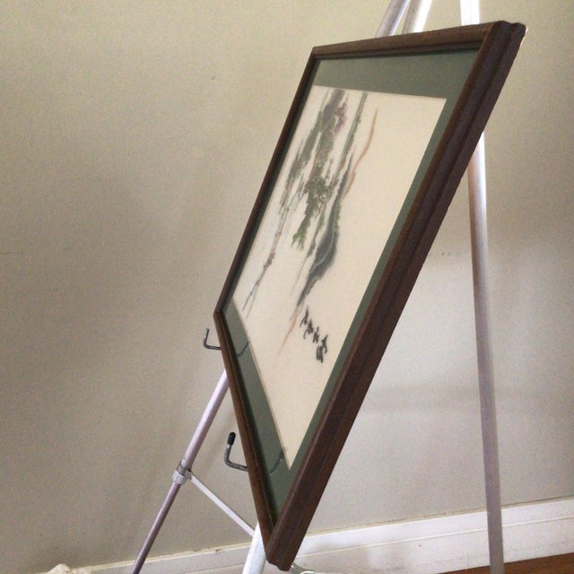 Asian 1970 Asian Silk Embroidery Landscape River Scene For Sale - Image 3 of 12