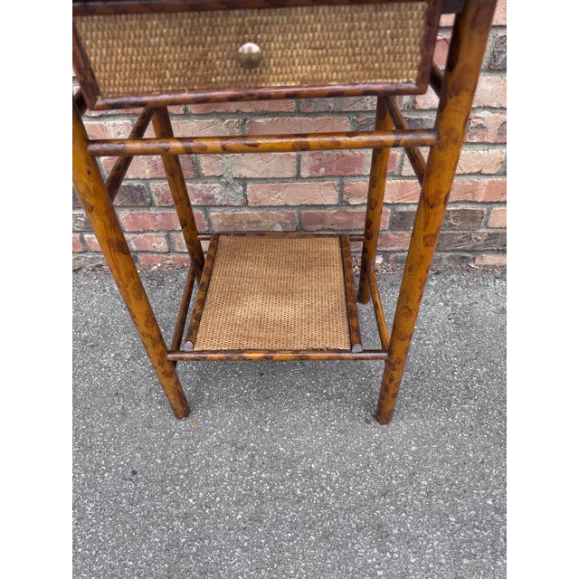 English 20th Century Bamboo Table With Drawer For Sale - Image 3 of 8