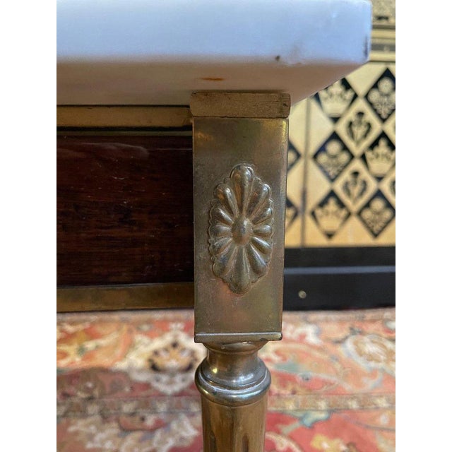 Louis Xvi Style Coffee Table in Brass and Marble For Sale - Image 3 of 9
