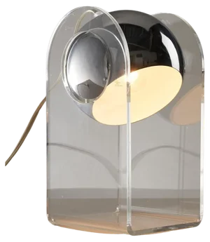 Plexi and Chrome Table Lamp by Gino Sarfatti, 1980