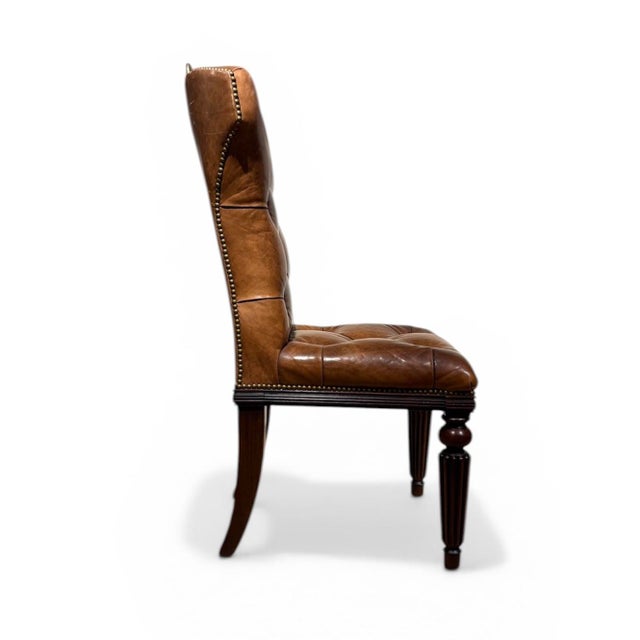 Authentic Ralph Lauren brown leather desk chair. One of the most desired tufted leather chair models by RL along with the...