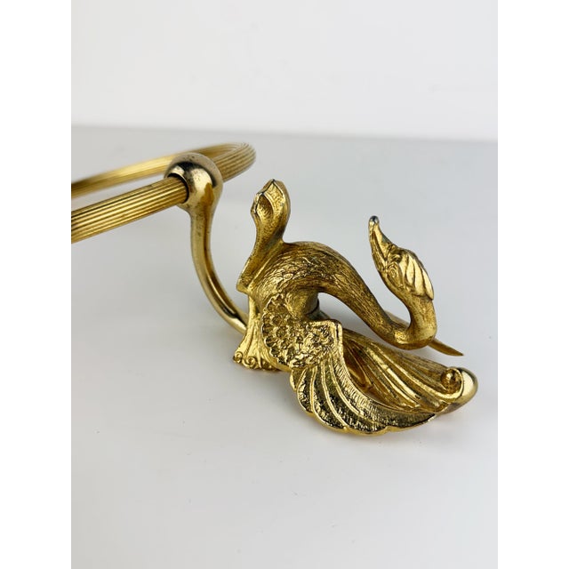 Hollywood Regency French Gold Tone Swan Bathroom Set, Bathroom Towel Ring, Towel Rail, and Wall Hook, 1970s, Set of 3 For Sale - Image 14 of 18