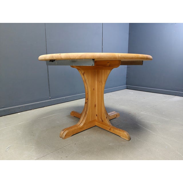 Wood Vintage Dining Table in Pine, 1970s For Sale - Image 7 of 9