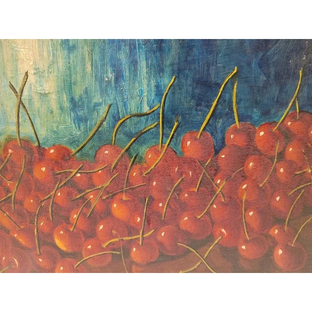 José Luis Capitaine, Still Life of Cherries, 20th Century, Oil on Panel, Framed For Sale - Image 5 of 11