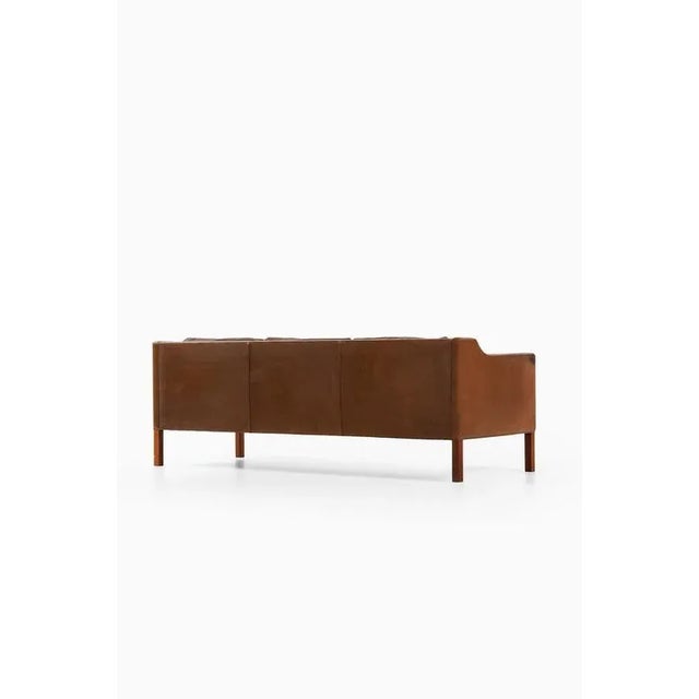 Model 2213 Sofa in Teak and Leather attributed to Børge Mogensen, 1963 For Sale - Image 3 of 8