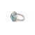 Modern Classic 3 Stone Blue Topaz 7.24 Carat Oval Ring Set in Sterling Silver by Carat&her- Size 8 For Sale - Image 3 of 11