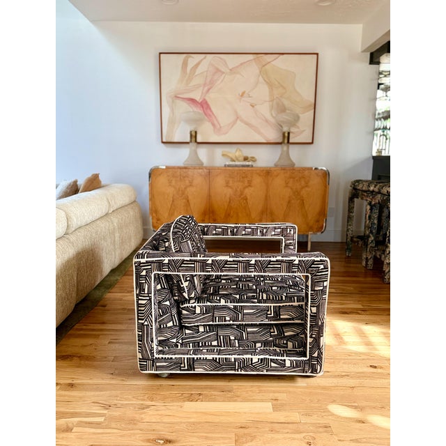 1970s Uncommon Cube Lounge Chair by Bernhardt Flair For Sale In Houston - Image 6 of 12